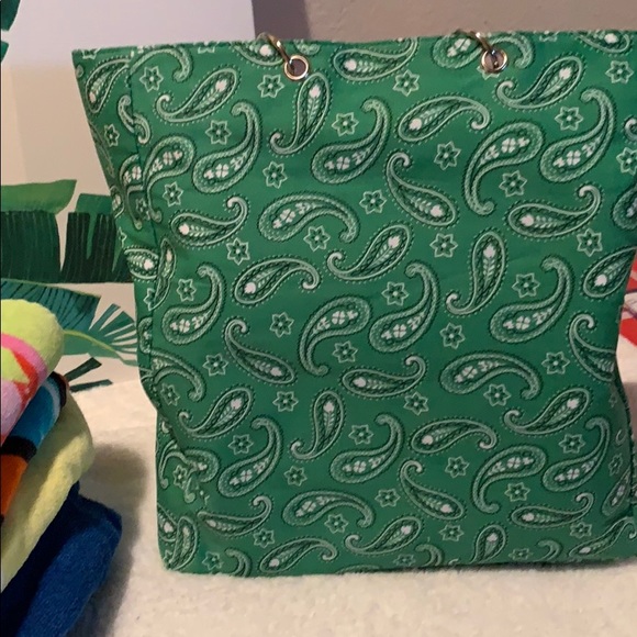 NEIMAN MARCUS BANDANA BAGS IN GREEN, RED & BLUE - Picture 4 of 8